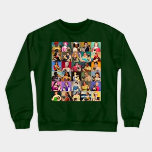 Retro Style Women & Pugs! Crewneck Sweatshirt